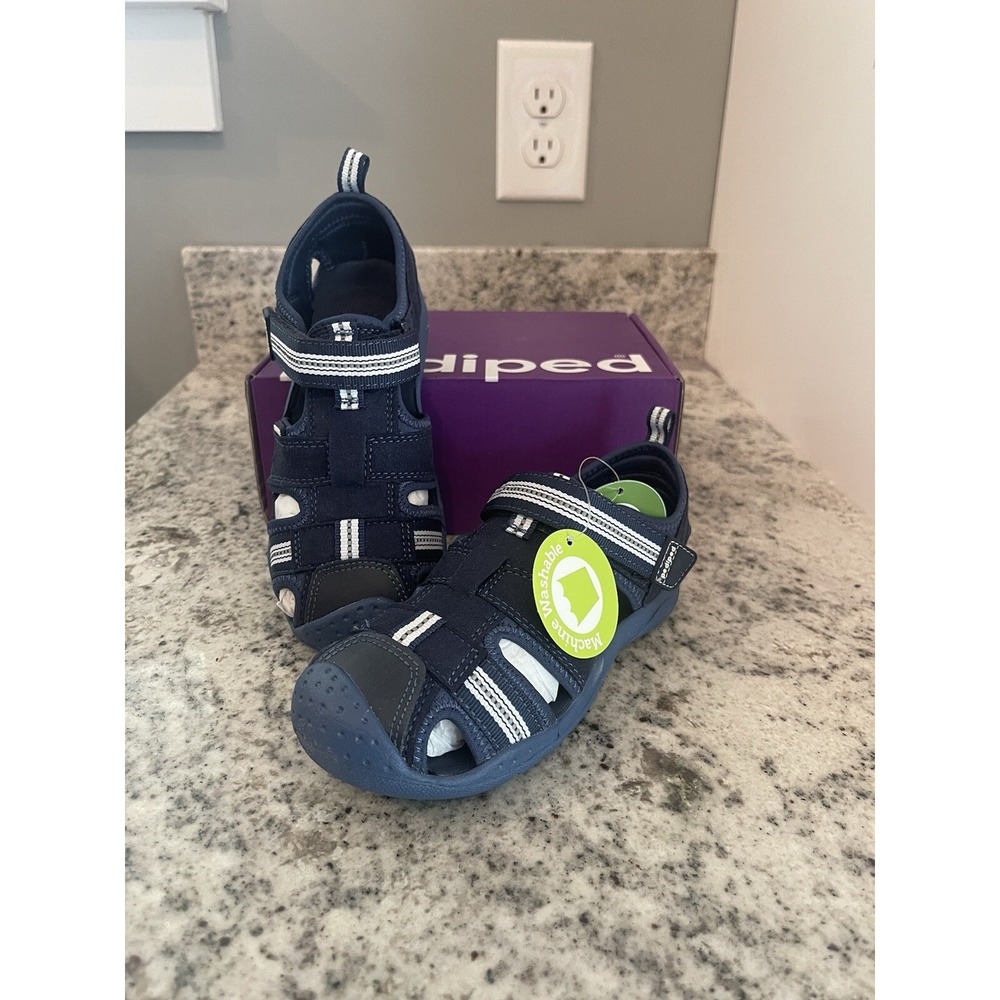 Pediped Flex Sahara Sandal Boys Navy Blue (Little Kid) Size 12, Brand New In Box